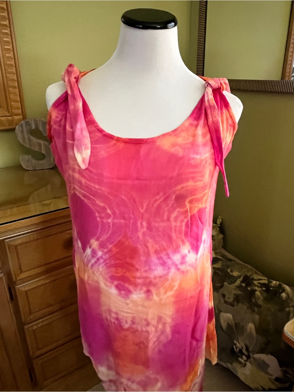raya sun Pink & Orange Tie-Dye Coverup
